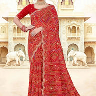 Elegant Printed Saree with Designer Blouse Piece for Festive Wear  | JS-JHANKAR