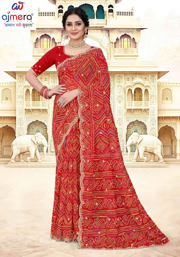 Elegant Printed Saree with Designer Blouse Piece for Festive Wear  | JS-JHANKAR