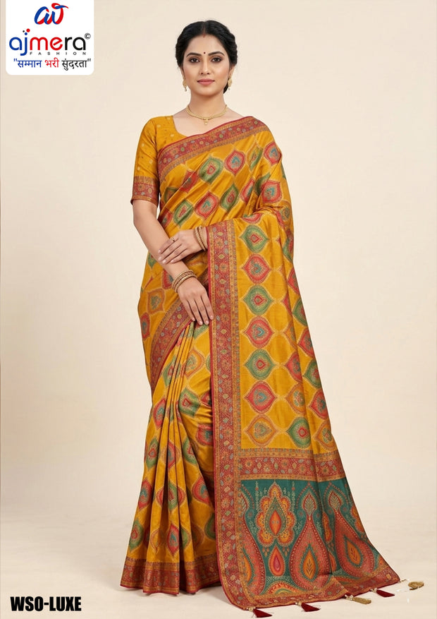 Luxury Weave Jacquard Silk Saree With Blouse Piece | WSO-LUXE