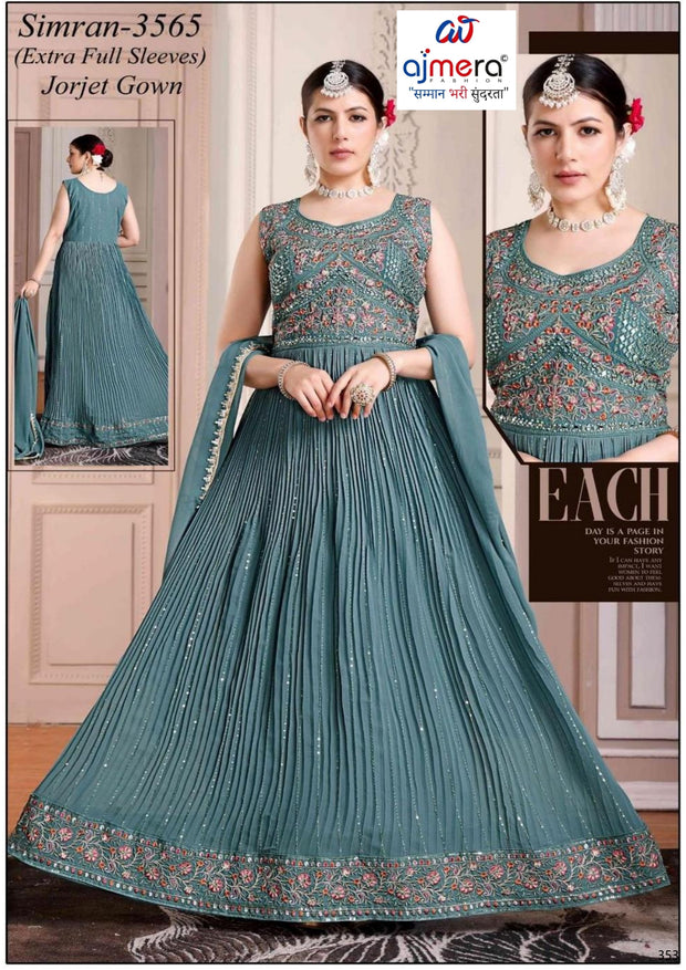 Designer Georgette Gown for Women | PNC-3565