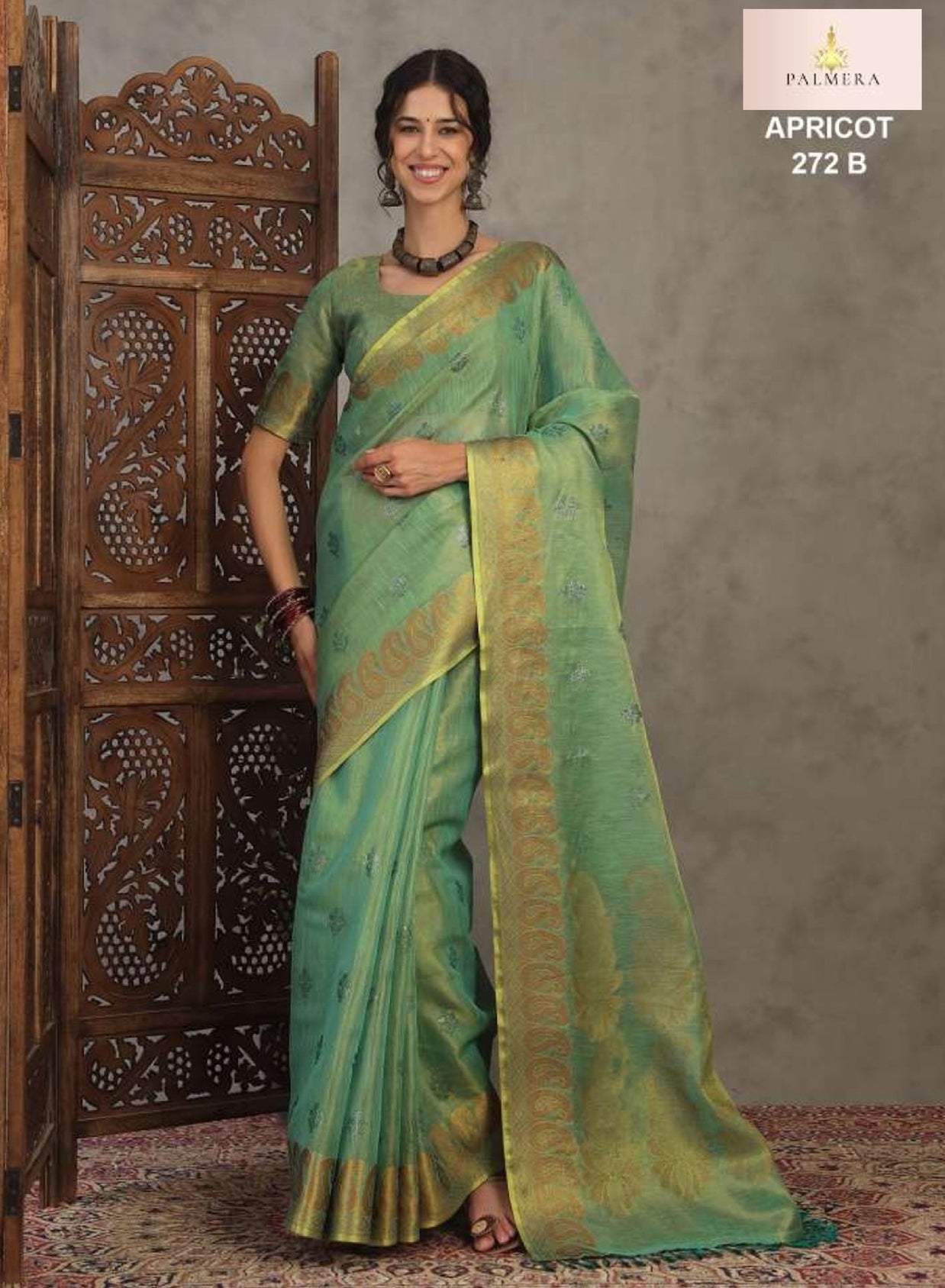 Apricot Linen Saree with Blouse for Premium Ethnic and Designer Wear | ALL-APRICOT-272