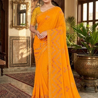 Modern Rapier Silk Matching Saree With Blouse Piece | RAL-LTD
