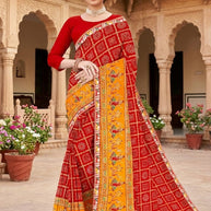 Georgette Print Loose Saree with Blouse for Premium Ethnic and Traditional Wear | TD-MITHASH