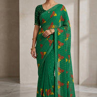 Fancy Print Loose Saree with Blouse for Premium Ethnic and Traditional Wear | BMS-CHIRAG