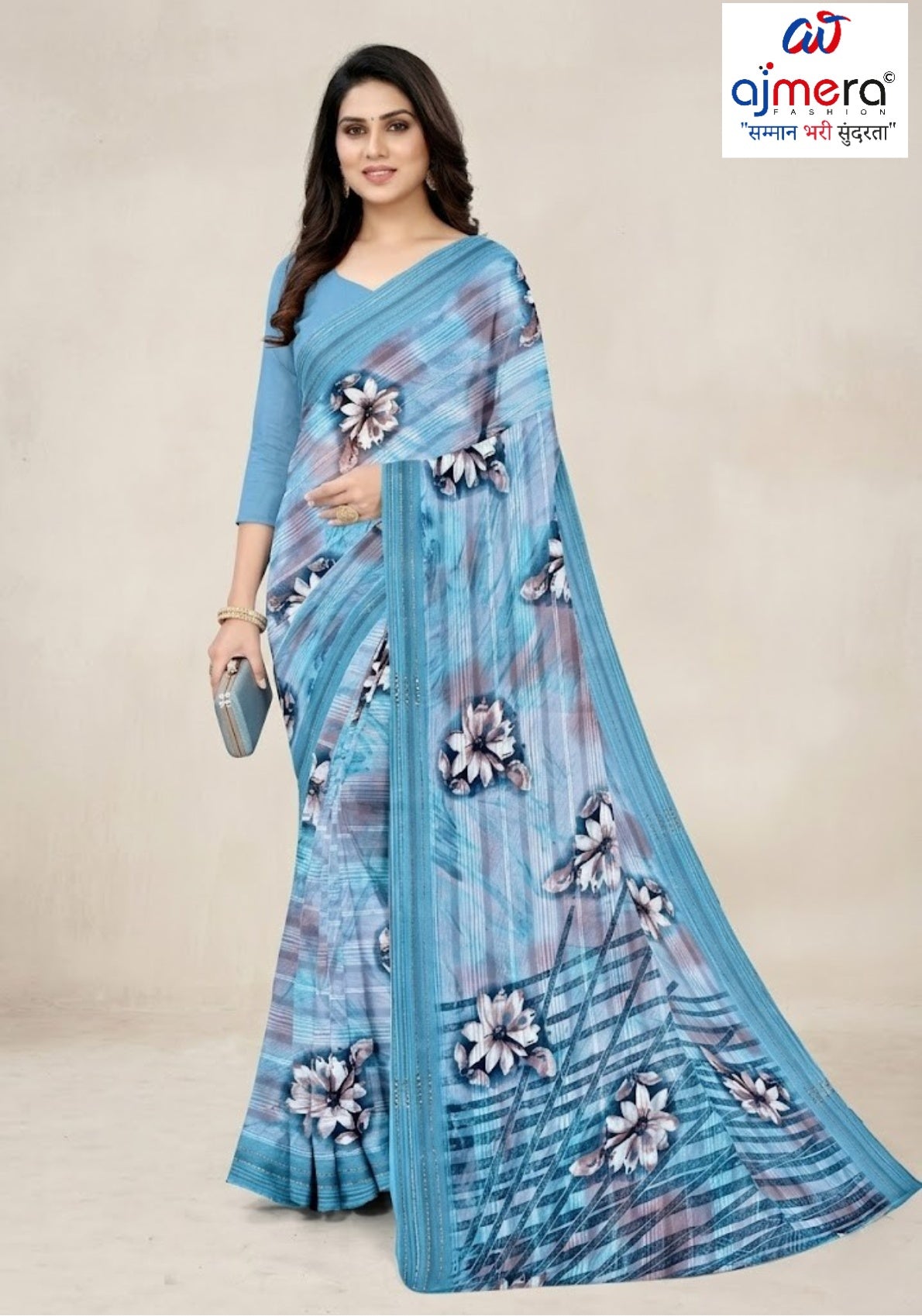 Designer Printed Saree with Blouse Piece for Special Occasions  | CAS-AMRUT DHARA