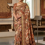 Fashionable Printed Saree with Blouse Piece for Festive Collection | SSR-KHUSH RAHO