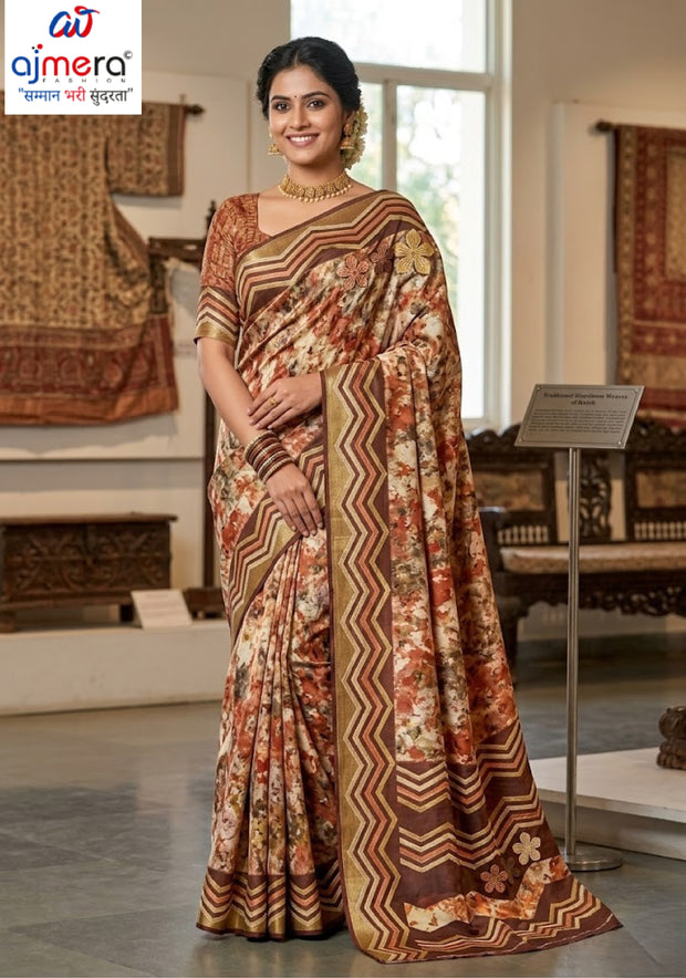 Fashionable Printed Saree with Blouse Piece for Festive Collection | SSR-KHUSH RAHO