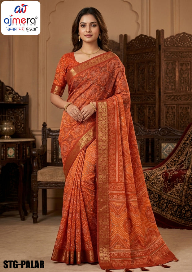 Silk Digital Printed Saree with Blouse Piece for Premium Ethnic and Traditional Wear | STG-PALAR