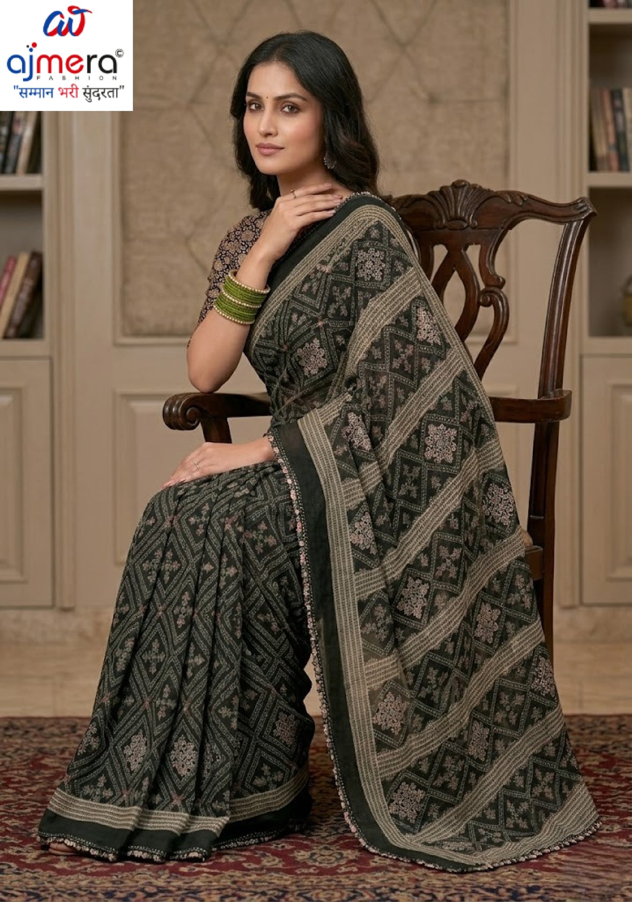 Elegant Printed Saree with Designer Blouse Piece for Festive Wear | VDT-DISCO-10