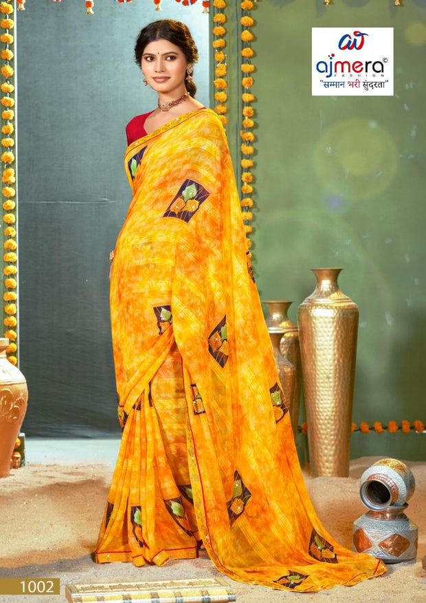 Beautiful Printed Saree with Blouse Piece for Cultural Celebrations | PRM-ANGOORI