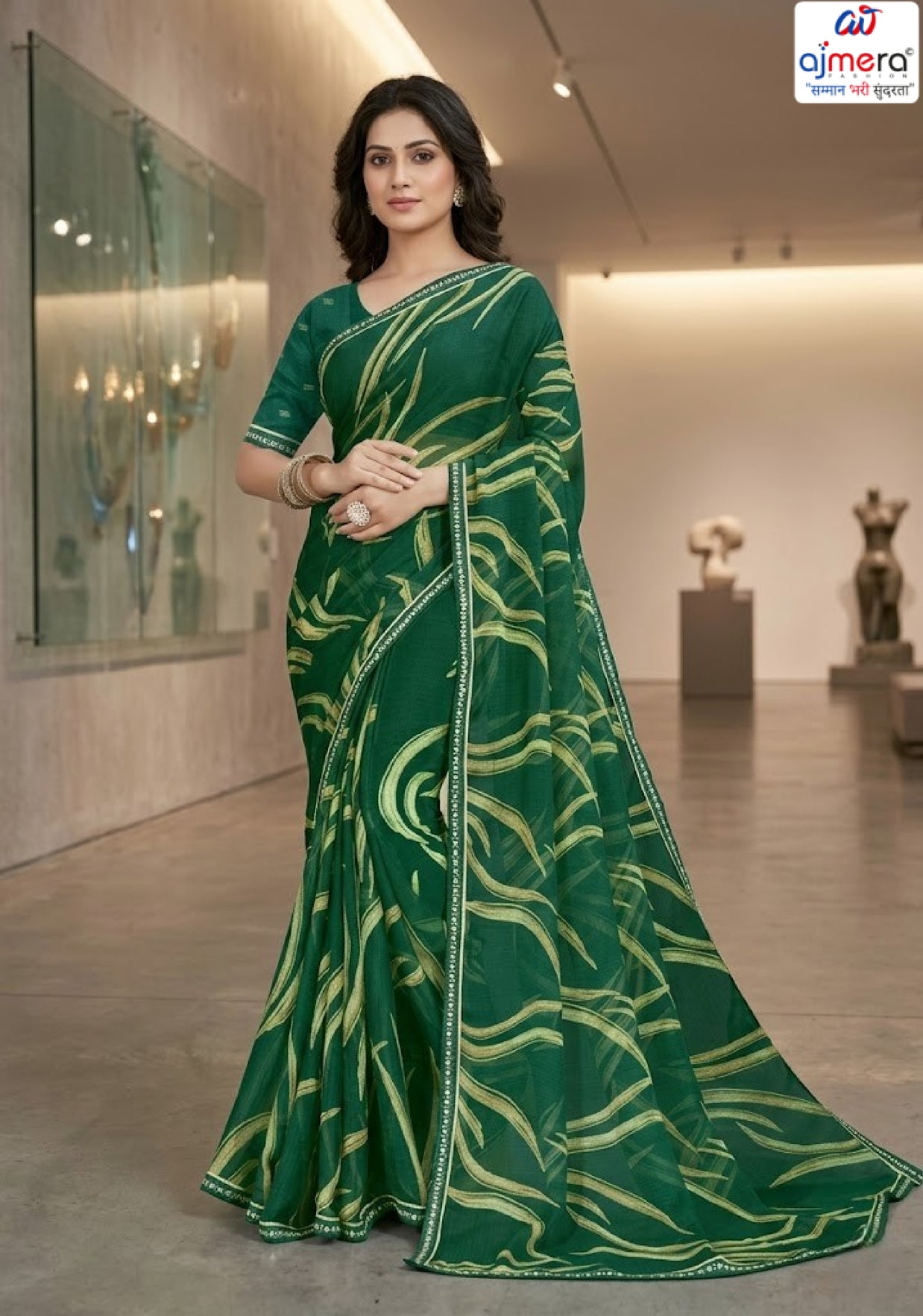 Chic Printed Saree with Blouse Piece for Sophisticated Ethnic Style  | RDD-SEERAT