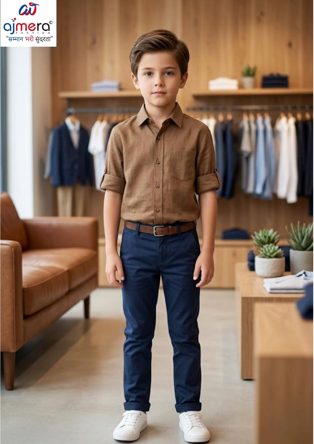 Wholesale Boys Cotton Dobby Shirt | VNA-N540B