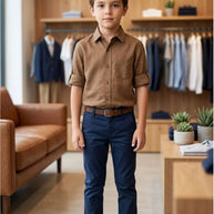 Wholesale Boys Cotton Dobby Shirt | VNA-N540B