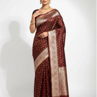 Designer Jacquard Silk Saree with Blouse Piece for Traditional Occasions | WON-SONAKSHI