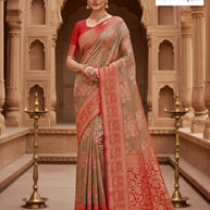 Stylish Border Rapier Silk Matching Saree With Blouse Piece | RKI-9037