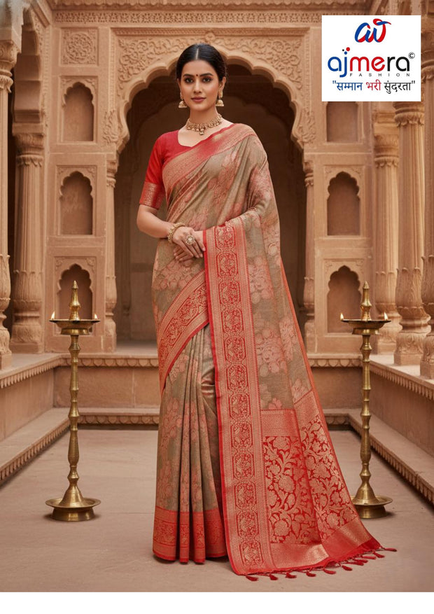 Stylish Border Rapier Silk Matching Saree With Blouse Piece | RKI-9037