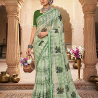 Chic Printed Saree with Blouse Piece for Sophisticated Ethnic Style | PRM-BALI