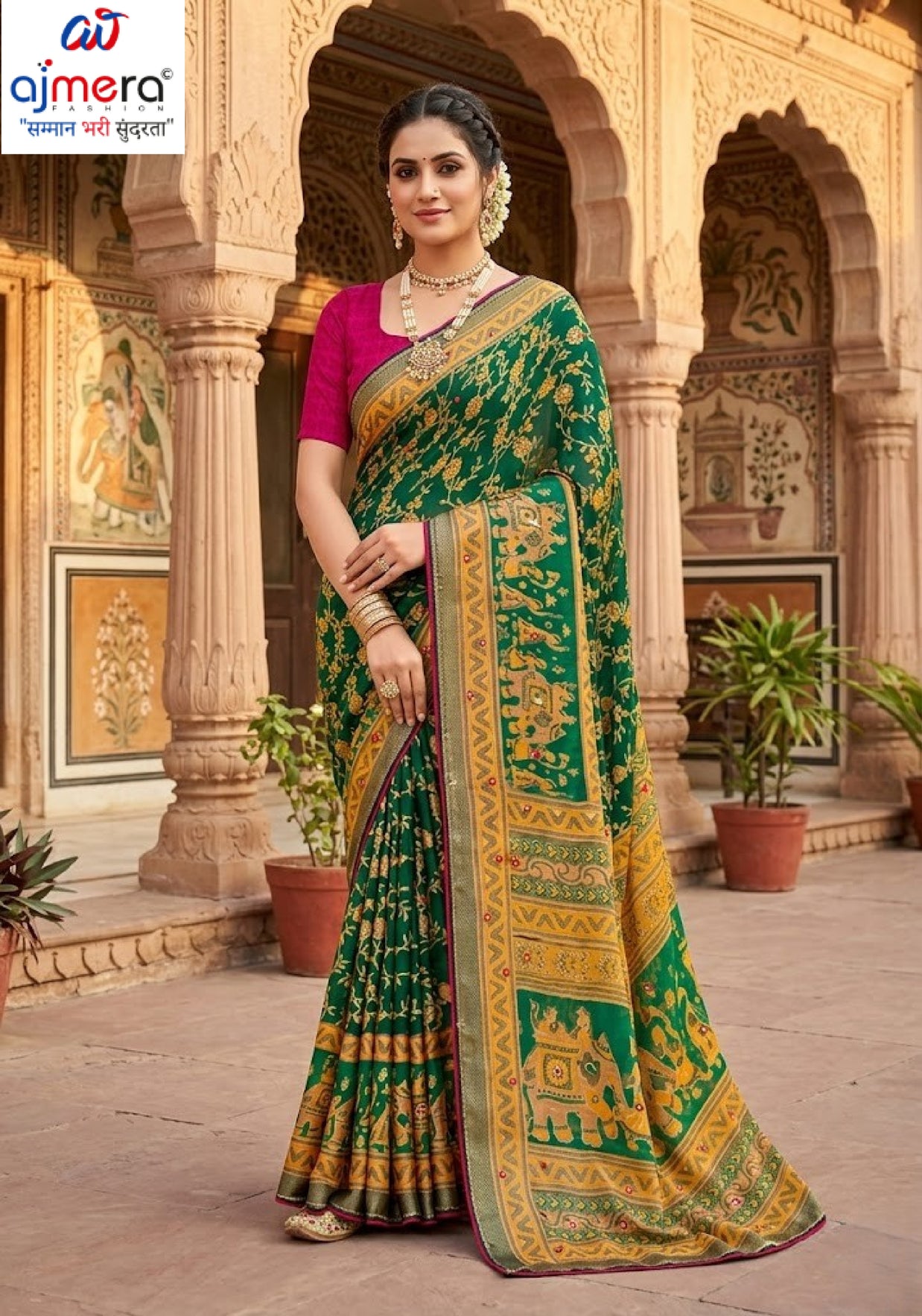 Designer Printed Saree with Blouse Piece for Special Occasions | VDT-TESLA BRASSO-01