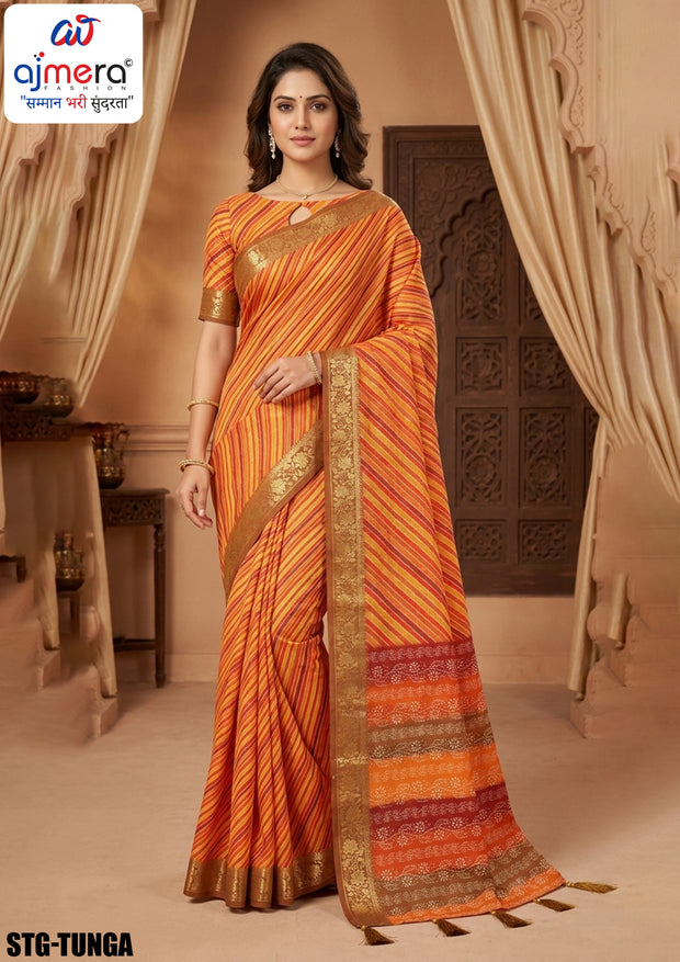 Digital Print Silk Saree with Blouse Piece for Premium Ethnic and Traditional Wear | STG-TUNGA