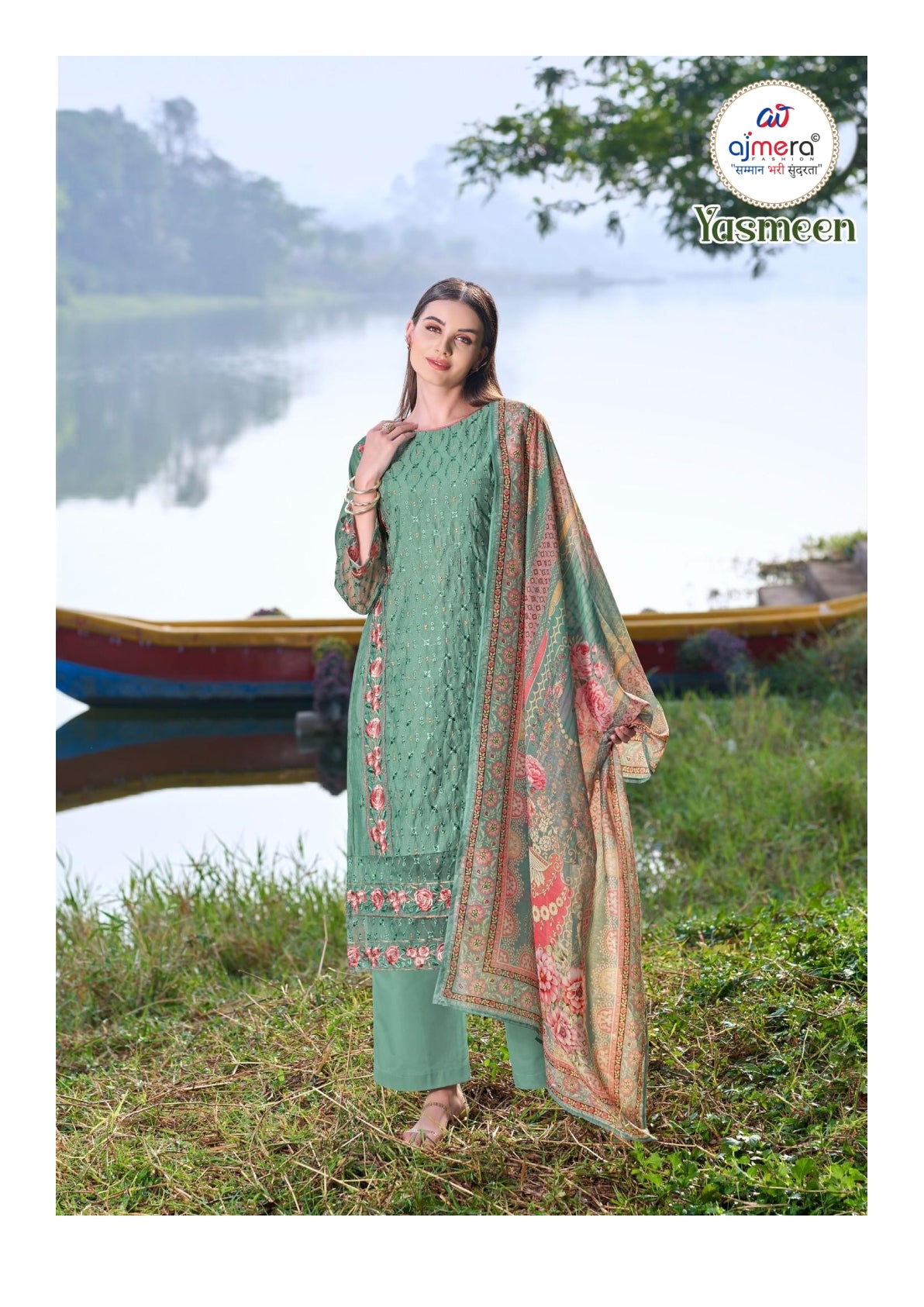 Premium Designer Unstitched Suit Set | S77-YASMEEN