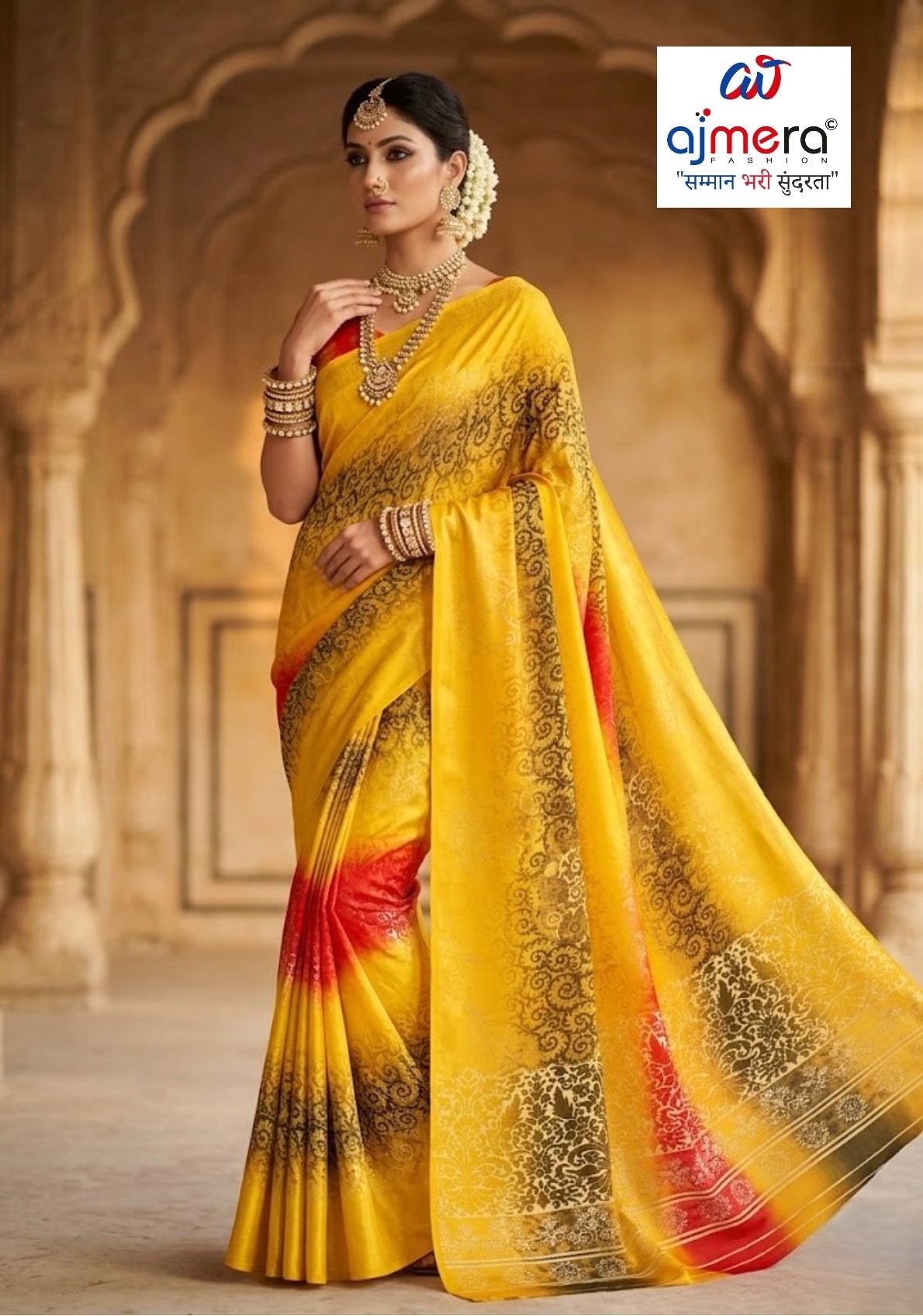 Moss Print Loose Saree with Blouse for Premium Ethnic and Traditional Wear | TD-DHAMAKA
