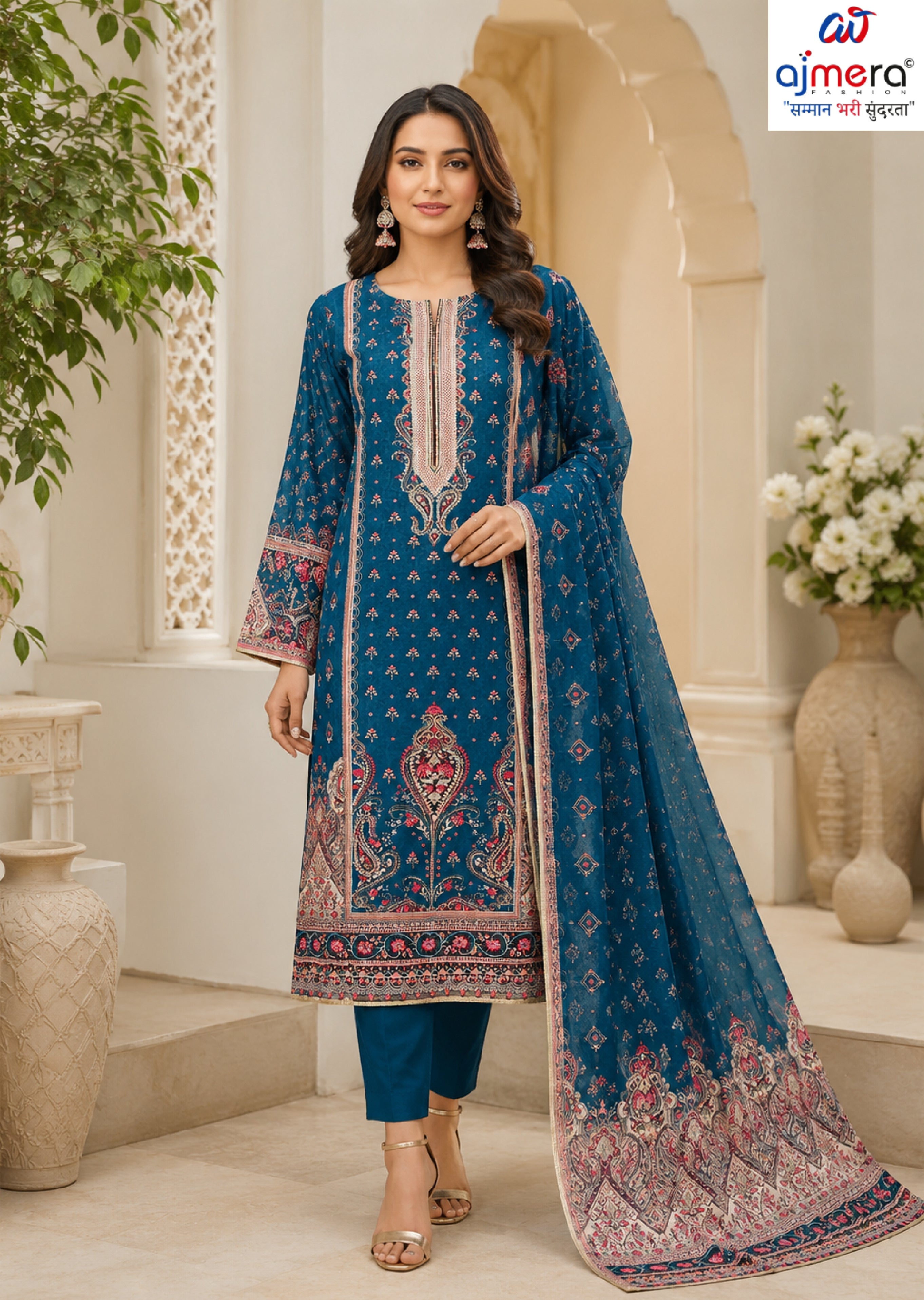 Premium Designer Unstitched Suit Set | AAR-RAS MALAI