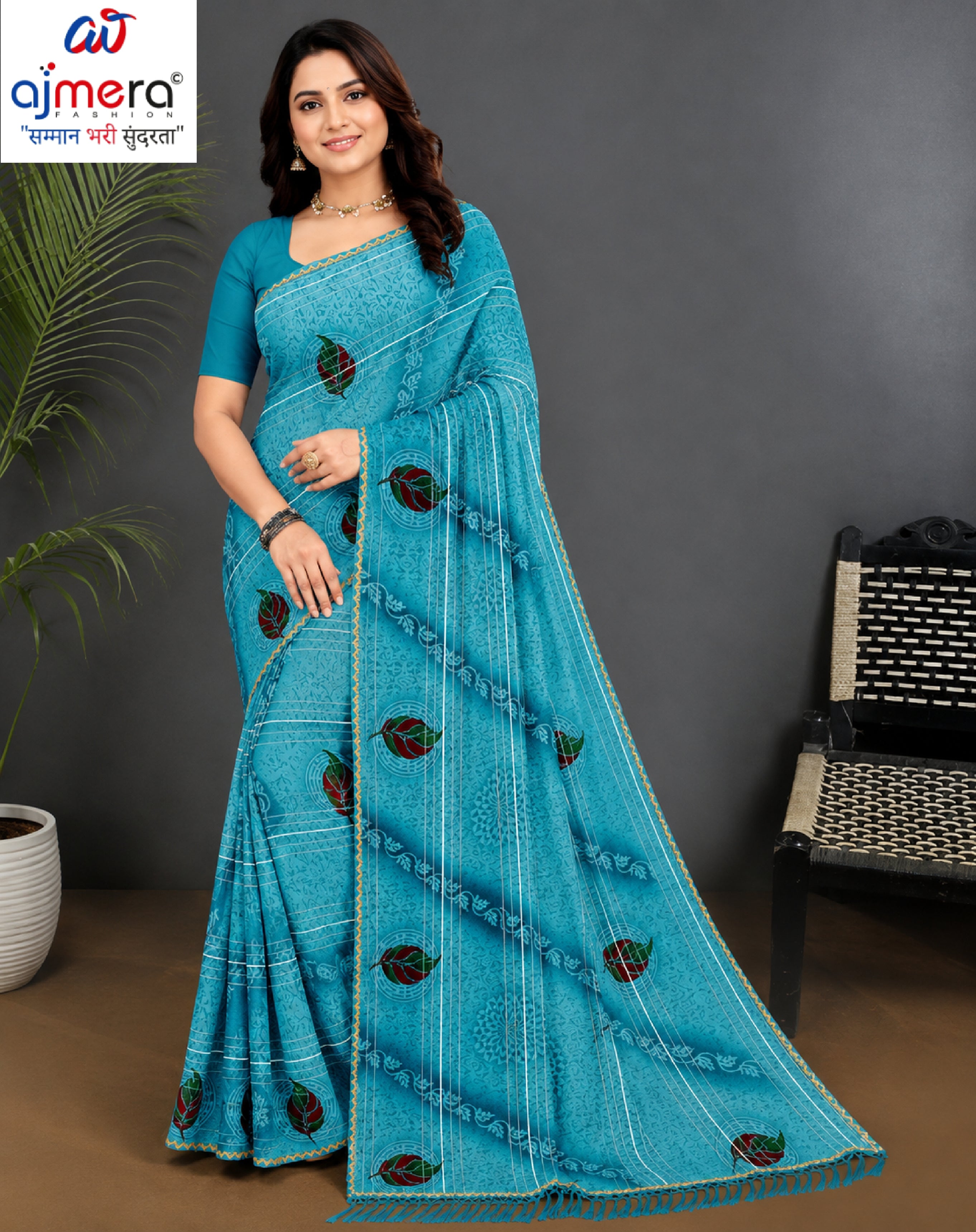 Premium Printed Saree with Matching Blouse Piece for Ethnic Elegance  | GPT-BIJLI-1