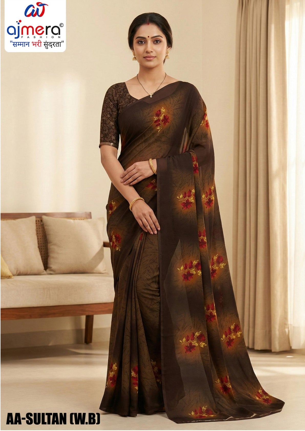 Ranial Print Loose Saree with Blouse for Premium Ethnic and Traditional Wear | AA-SULTAN{W.B}