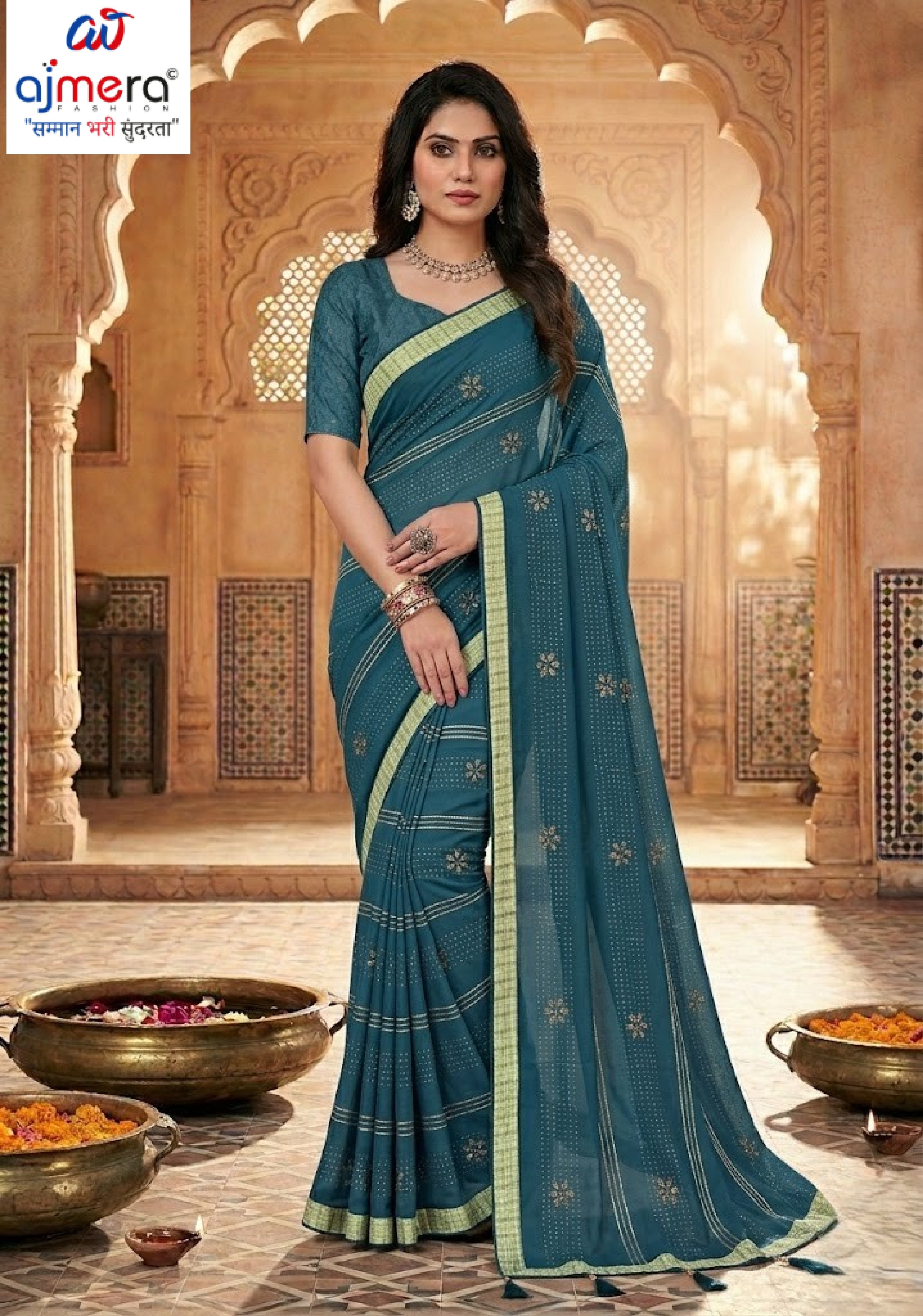 Latest Dyed Matching Saree with Blouse Piece for Premium Ethnic and Traditional Wear | TIK-UPI