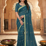 Latest Dyed Matching Saree with Blouse Piece for Premium Ethnic and Traditional Wear | TIK-UPI
