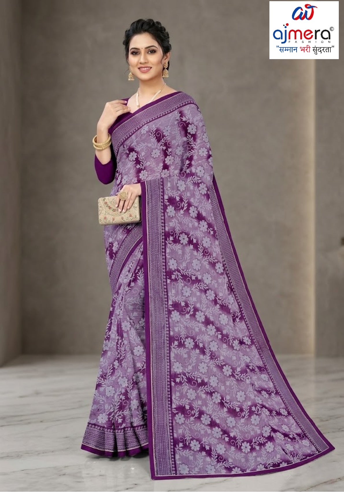 Zomato Print Loose Saree with Blouse for Premium Ethnic and Traditional Wear | CAS-GALAXY