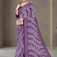 Zomato Print Loose Saree with Blouse for Premium Ethnic and Traditional Wear | CAS-GALAXY
