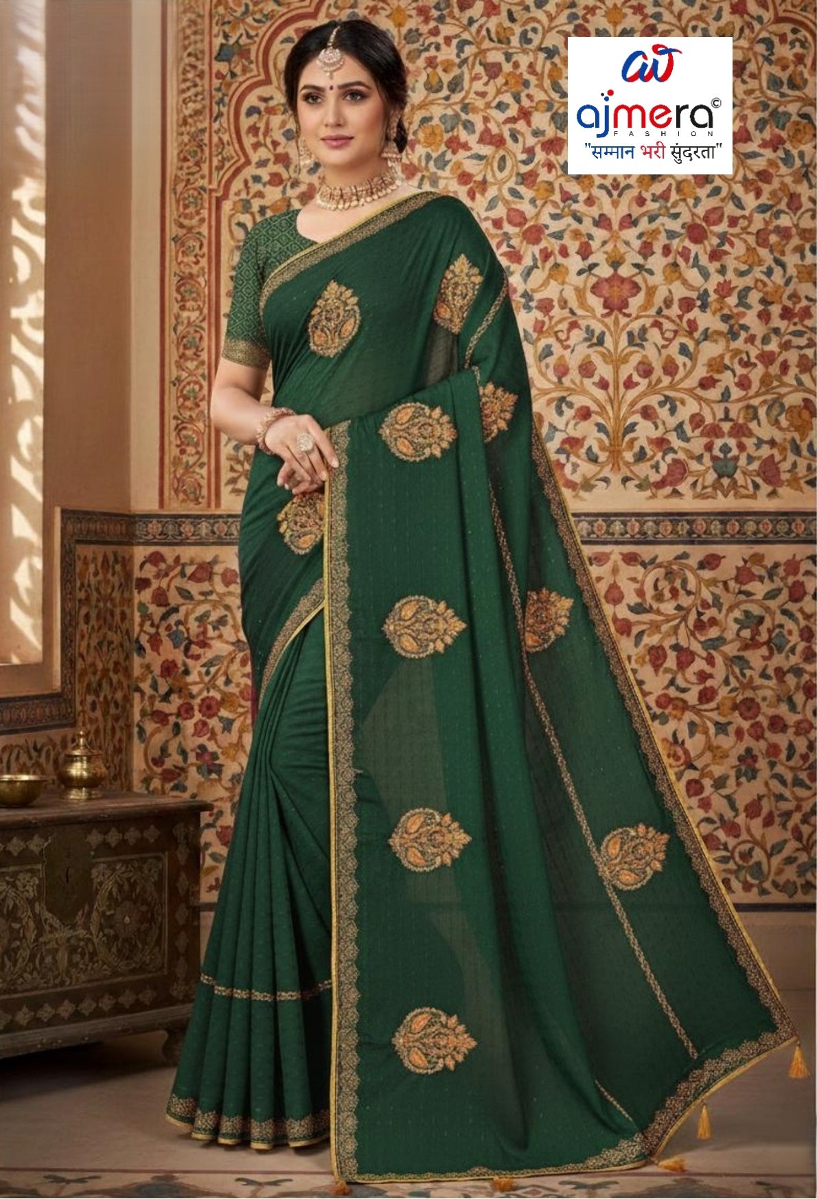 Premium Dyed Matching Saree with Blouse Piece for Premium Ethnic and Traditional Wear | VKM-LOVE GURU