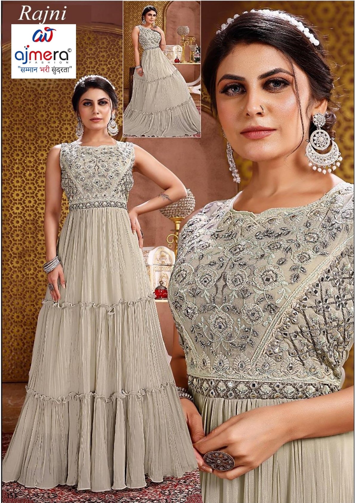 Elegant Chinon Digital Designer Party Wear Gown for Women | SHP-RAJNI