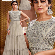 Elegant Chinon Digital Designer Party Wear Gown for Women | SHP-RAJNI