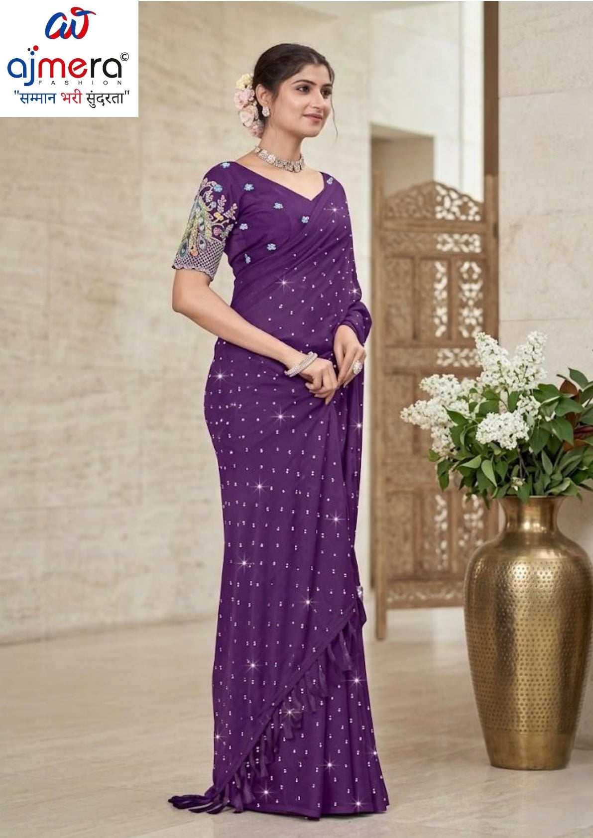 Georgette Dyed Matching Saree Wholesaler with Blouse Piece for Premium Ethnic and Traditional Wear | RLL-PROUD INDIAN-2
