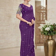 Georgette Dyed Matching Saree Wholesaler with Blouse Piece for Premium Ethnic and Traditional Wear | RLL-PROUD INDIAN-2