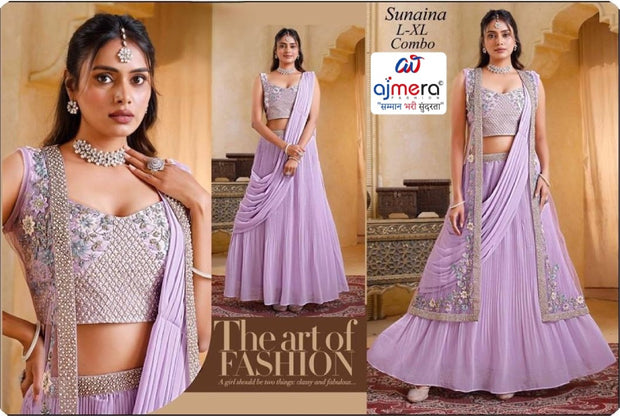 Gown Wholesale Designer Georgette Gown for Women | OSC-SUNAINA SADI