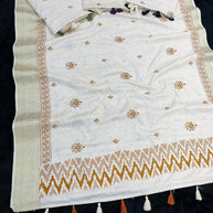 Apricot Linen Saree with Blouse for Premium Ethnic and Designer Wear | ALL-APRICOT-380
