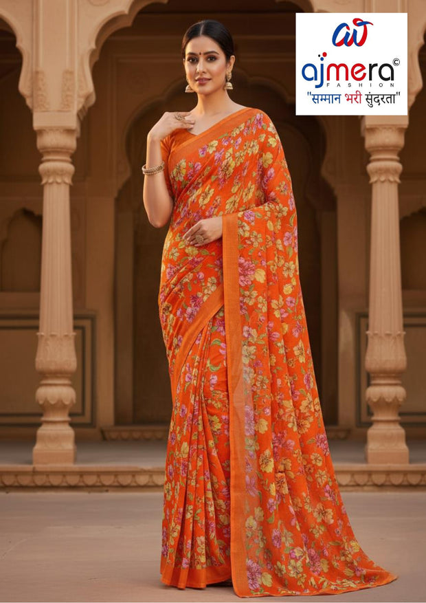 Fashionable Printed Saree without Blouse for Festive Collection | TD-MAYURI-A