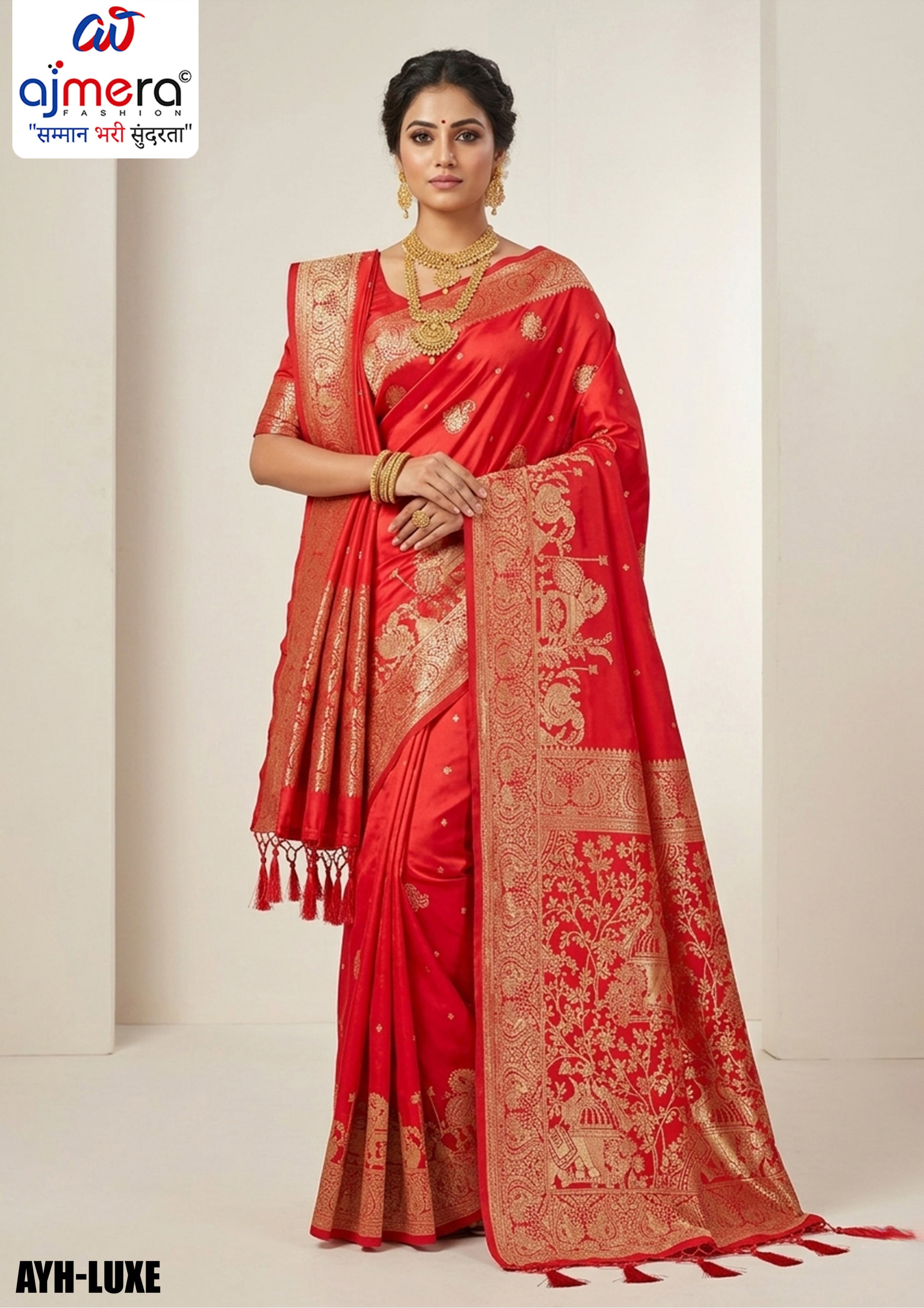 Banarasi Jacquard Silk Saree With Blouse Piece | AYH-LUXE