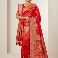 Banarasi Jacquard Silk Saree With Blouse Piece | AYH-LUXE