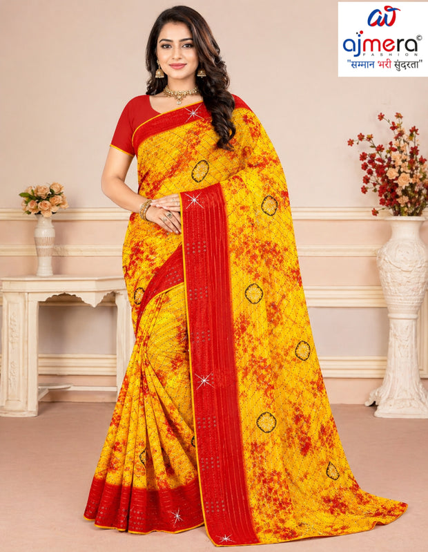 Graceful Printed Saree with Blouse Piece for Modern Ethnic Fashion  | CAS-BHAGYA SHREE
