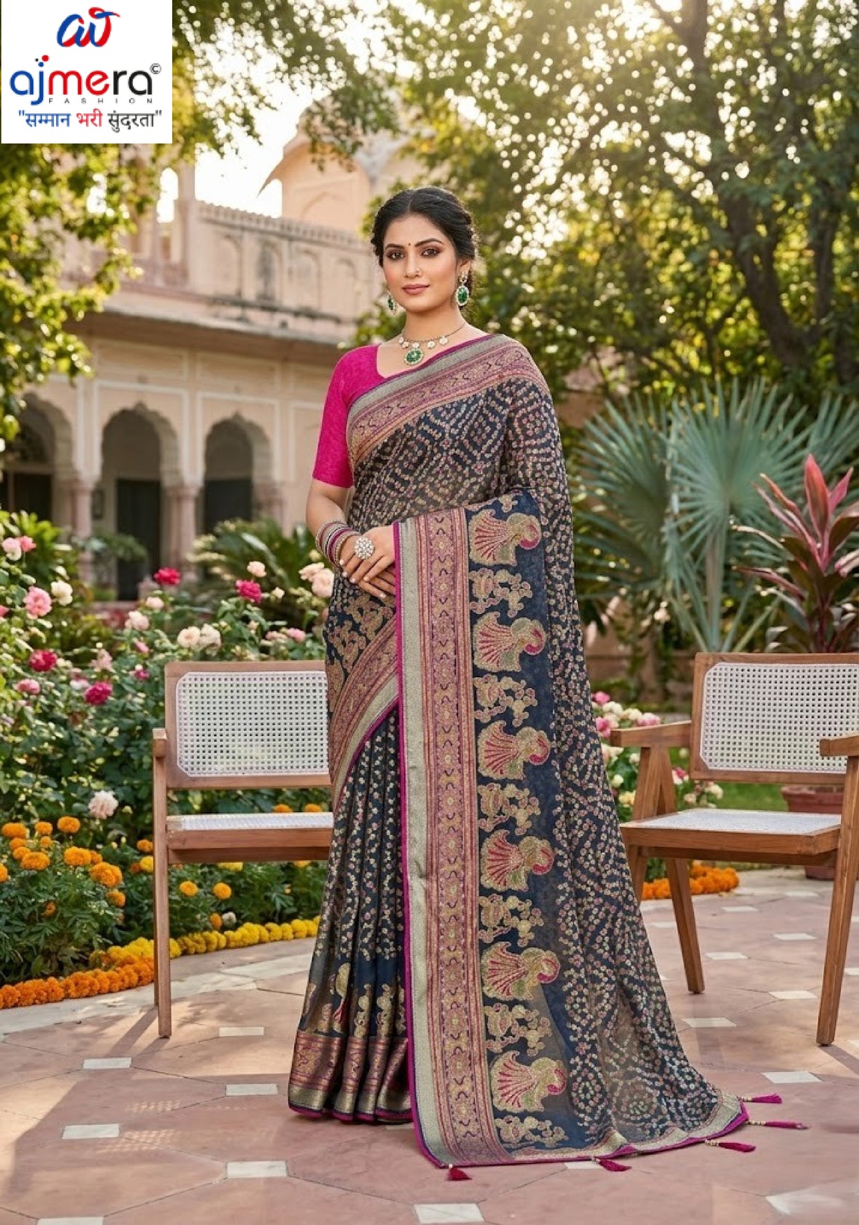 Classic Printed Saree with Blouse Piece for Timeless Traditional Style | VDT-ZOYA BRASSO-20