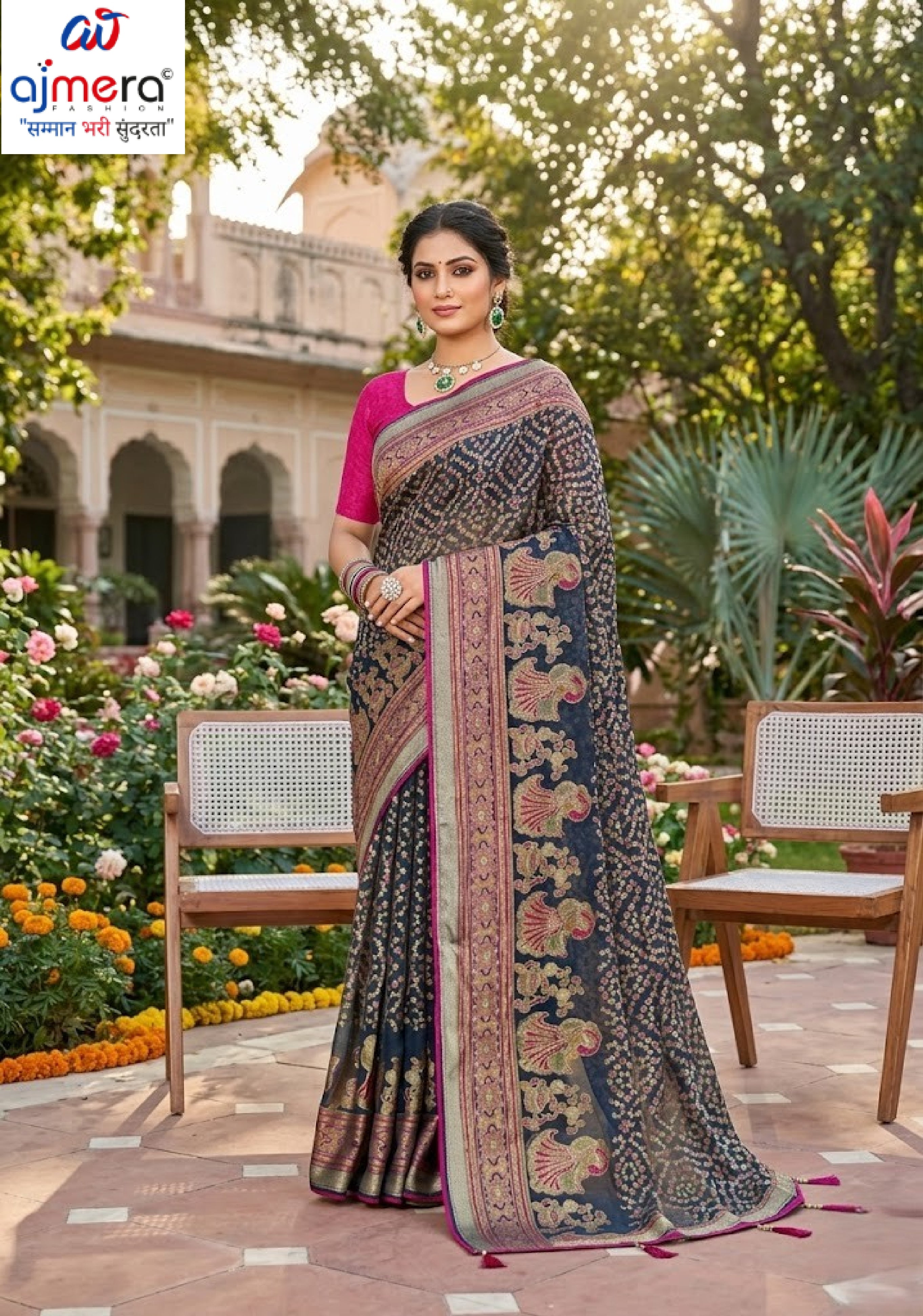 Classic Printed Saree with Blouse Piece for Timeless Traditional Style | VDT-ZOYA BRASSO-20