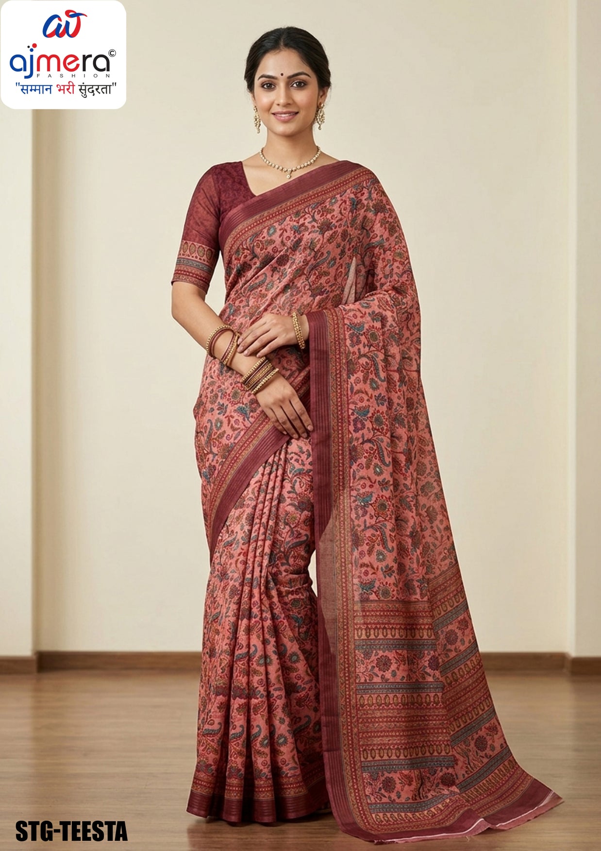 Silk Digital Printed Saree with Blouse Piece for Premium Ethnic and Traditional Wear | STG-TEESTA