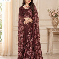 Elegant Printed Saree with Designer Blouse Piece for Festive Wear | SSR-RAM DARBAR