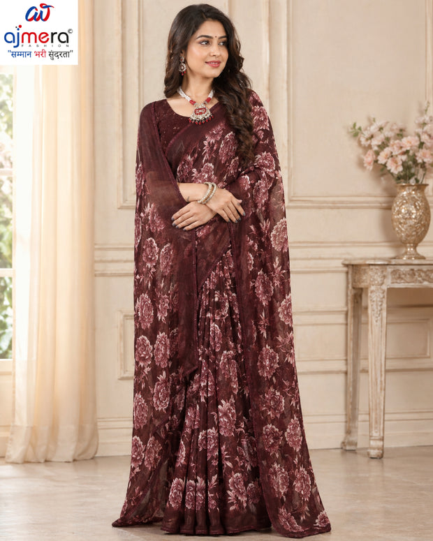 Elegant Printed Saree with Designer Blouse Piece for Festive Wear | SSR-RAM DARBAR