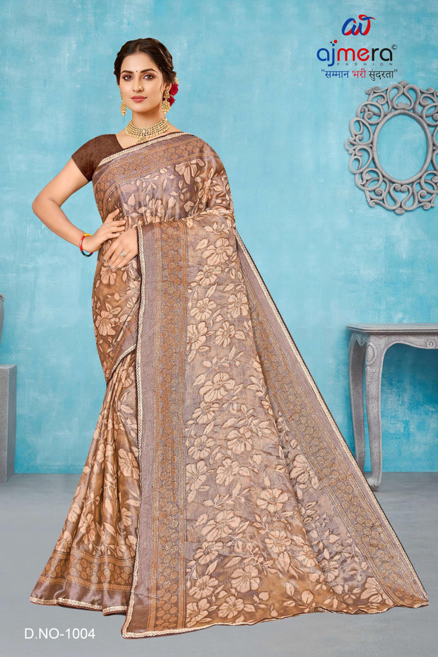 Chic Printed Saree with Blouse Piece for Sophisticated Ethnic Style | SNR-BEAUTY SILK