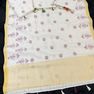 Apricot Linen Saree with Blouse for Premium Ethnic and Designer Wear | ALL-APRICOT-387
